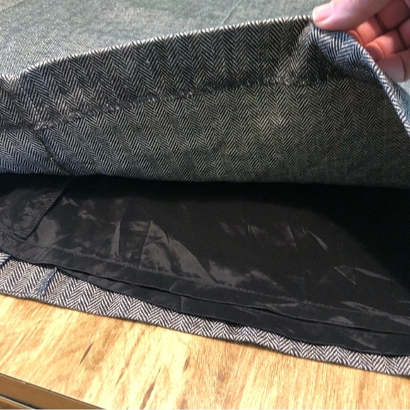 LL Bean Herringbone Classic Fit Black White Lined Skirt Womens Size 16 Petite - Picture 4 of 13